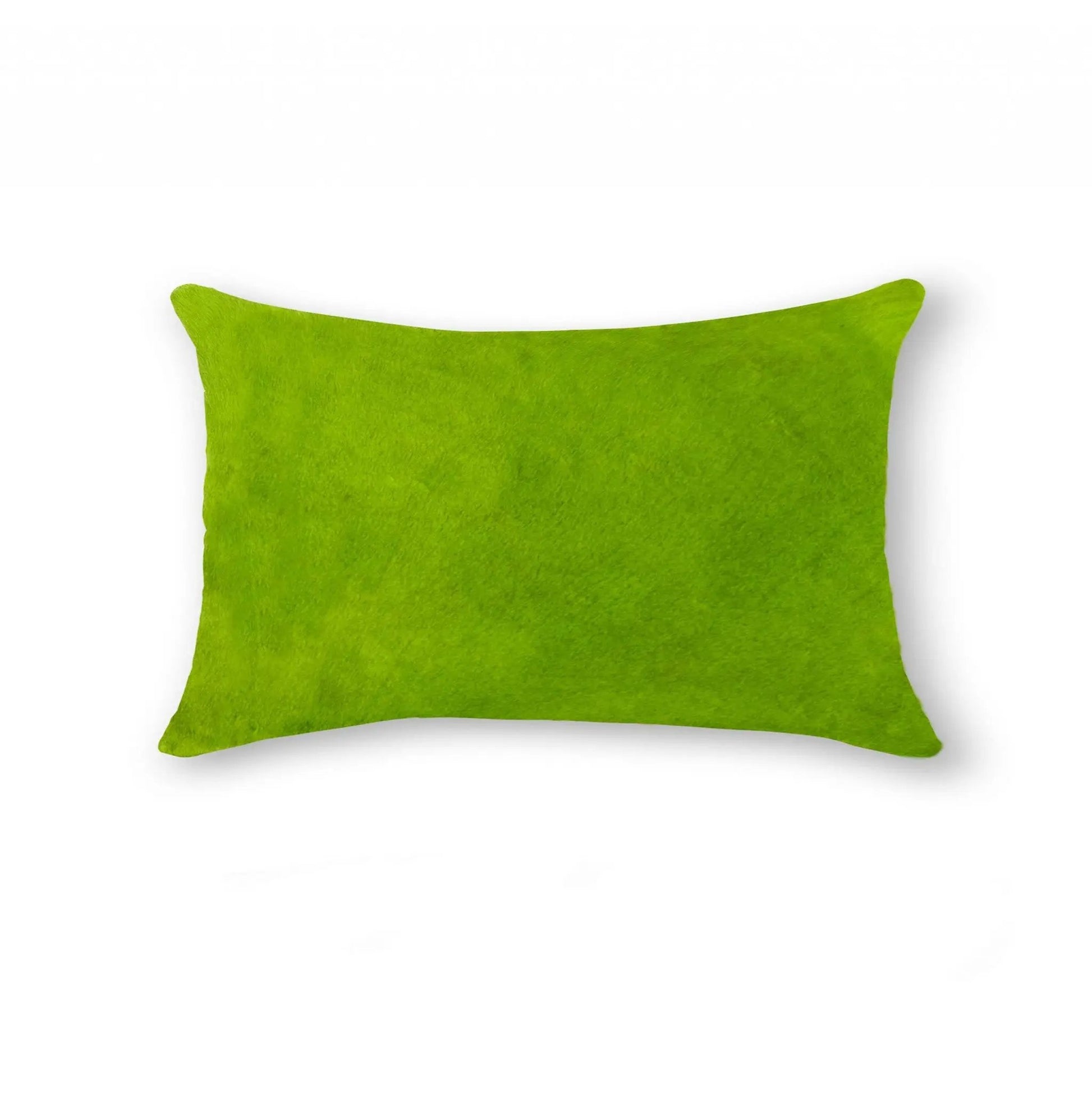 12" X 20" Lime Green Cowhide Throw Pillow Homeroots