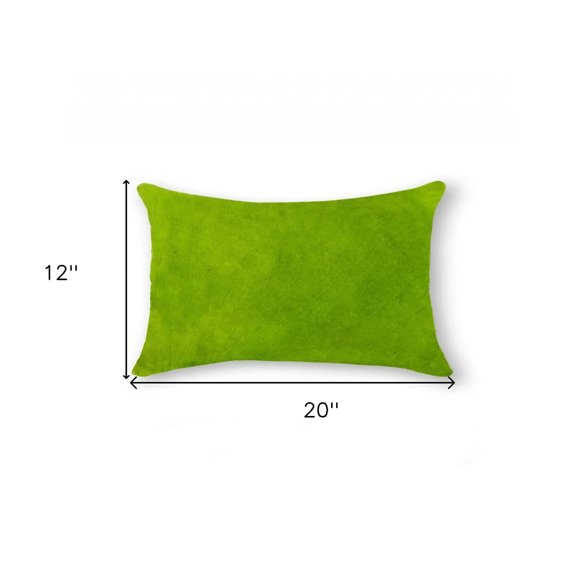 12" X 20" Lime Green Cowhide Throw Pillow Homeroots