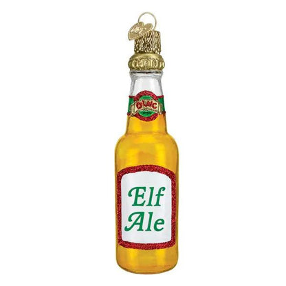 Elf Ale Beer Bottle Ornament Old World Christmas