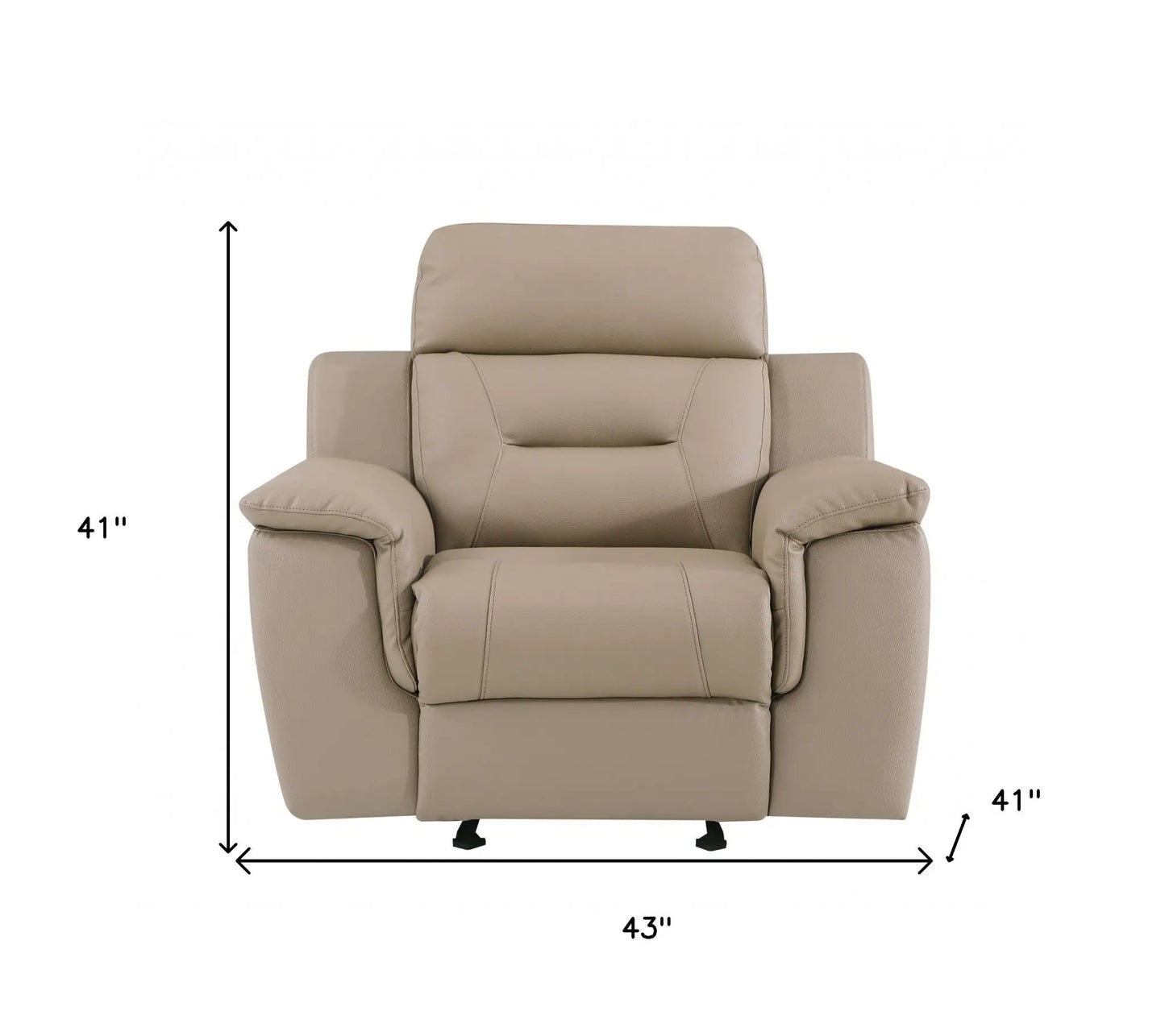 41" Beige Fascinating Leather Reclining Chair Homeroots