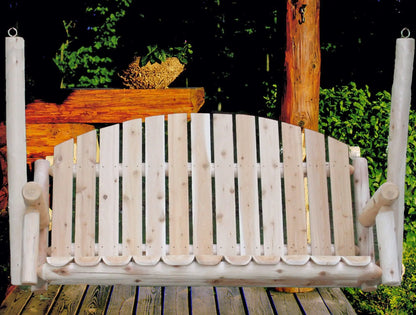 71" Natural Solid Wood Swing Chair Homeroots