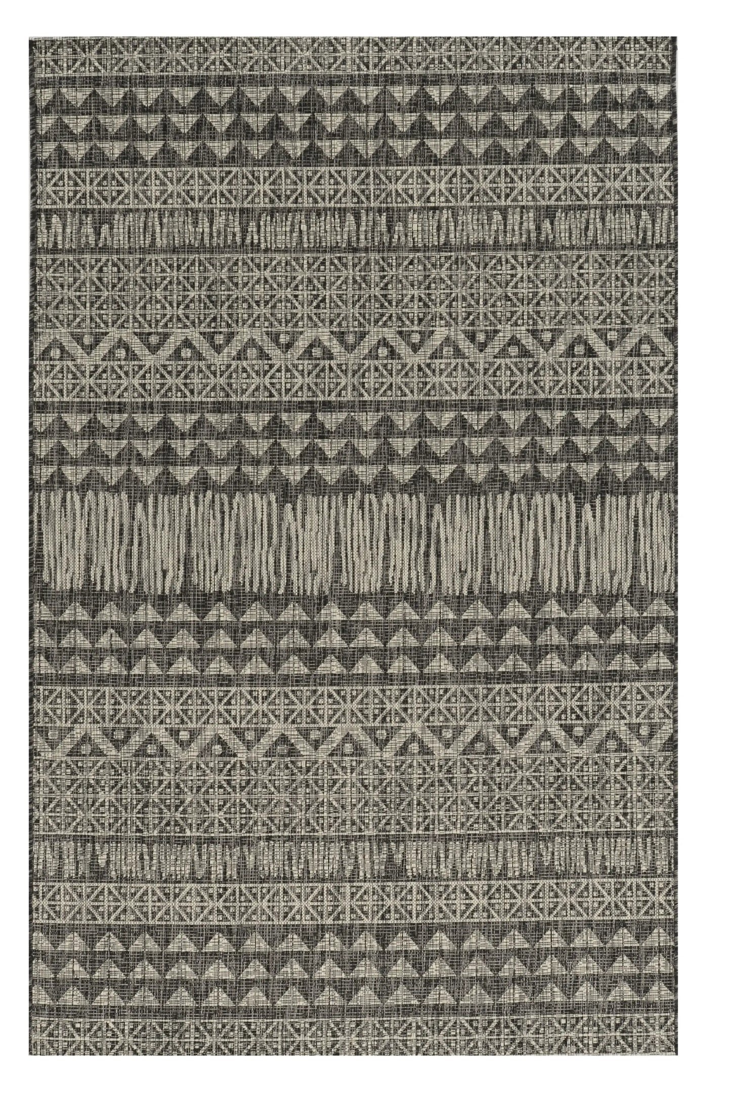 3' X 4' Charcoal Southwestern Indoor Outdoor Area Rug Homeroots
