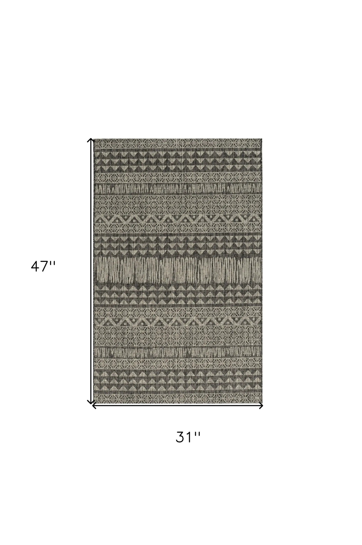 3' X 4' Charcoal Southwestern Indoor Outdoor Area Rug Homeroots