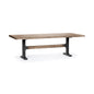 96" Natural And Black Solid Wood And Metal Trestle Base Dining Table Homeroots