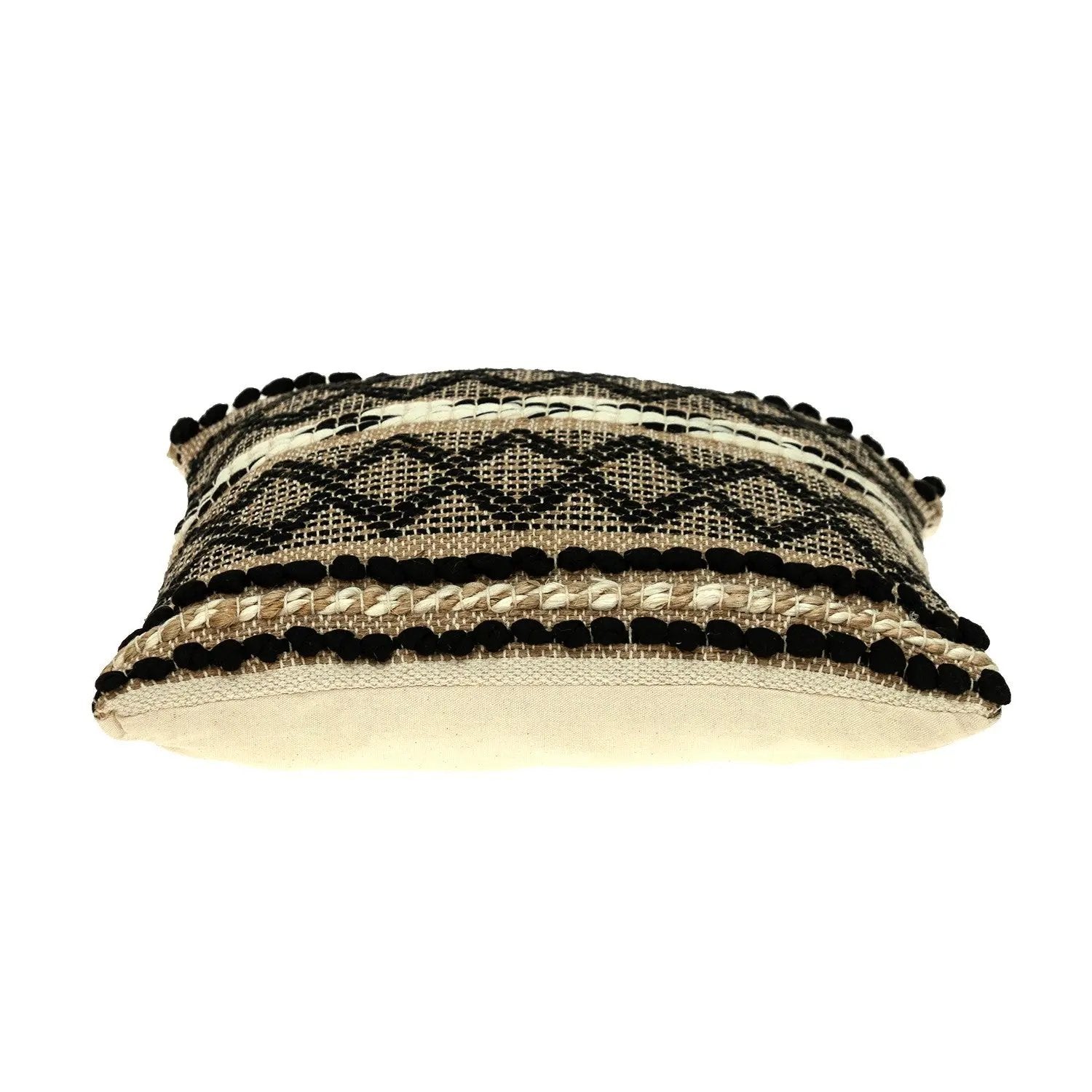 Black And Sand Woven Decorative Pillow Homeroots