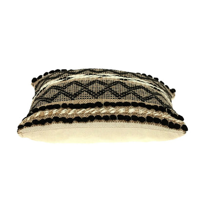 Black And Sand Woven Decorative Pillow Homeroots