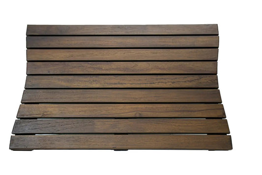 23" Dark Brown Teak Slat Non Slip Bath Mat-0