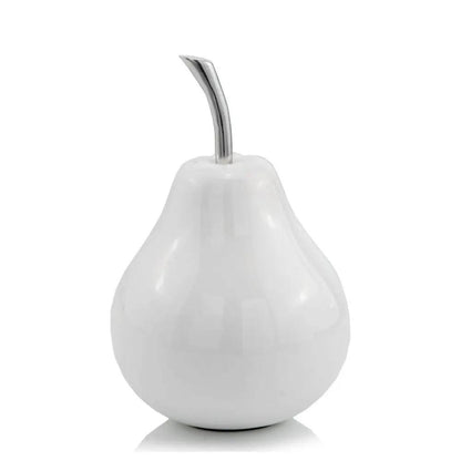 White Medium  Pear Shaped Aluminum Accent Home Decor-0
