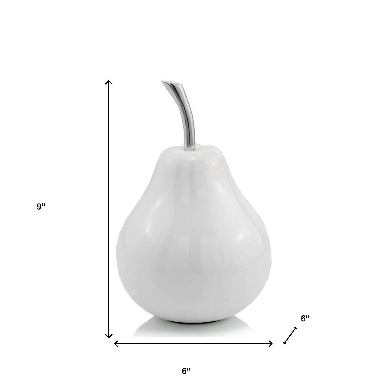White Medium  Pear Shaped Aluminum Accent Home Decor-6