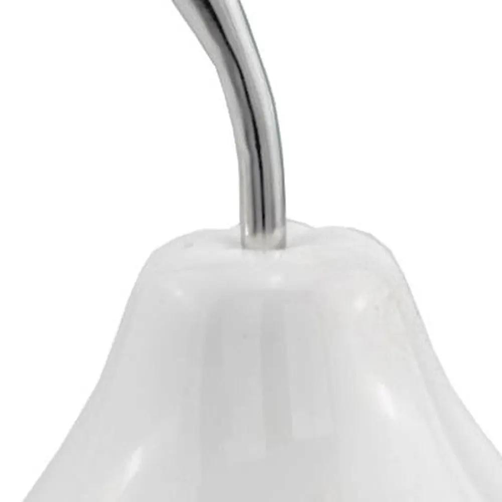 White Medium  Pear Shaped Aluminum Accent Home Decor-4