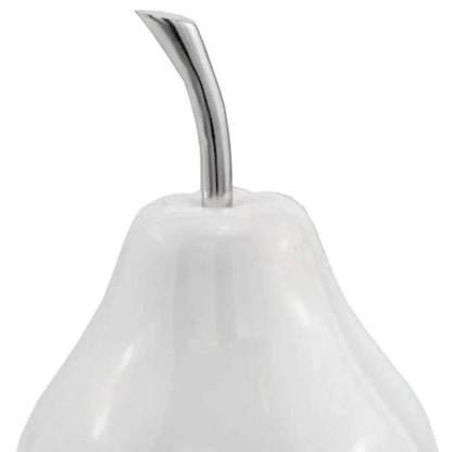 White Medium  Pear Shaped Aluminum Accent Home Decor-5