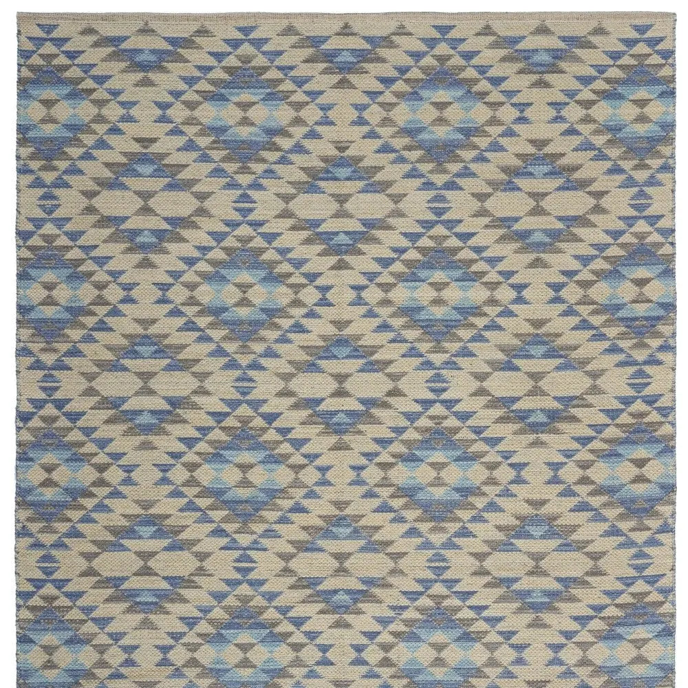 3' x 5' Blue Decorative Lattice Area Rug Homeroots