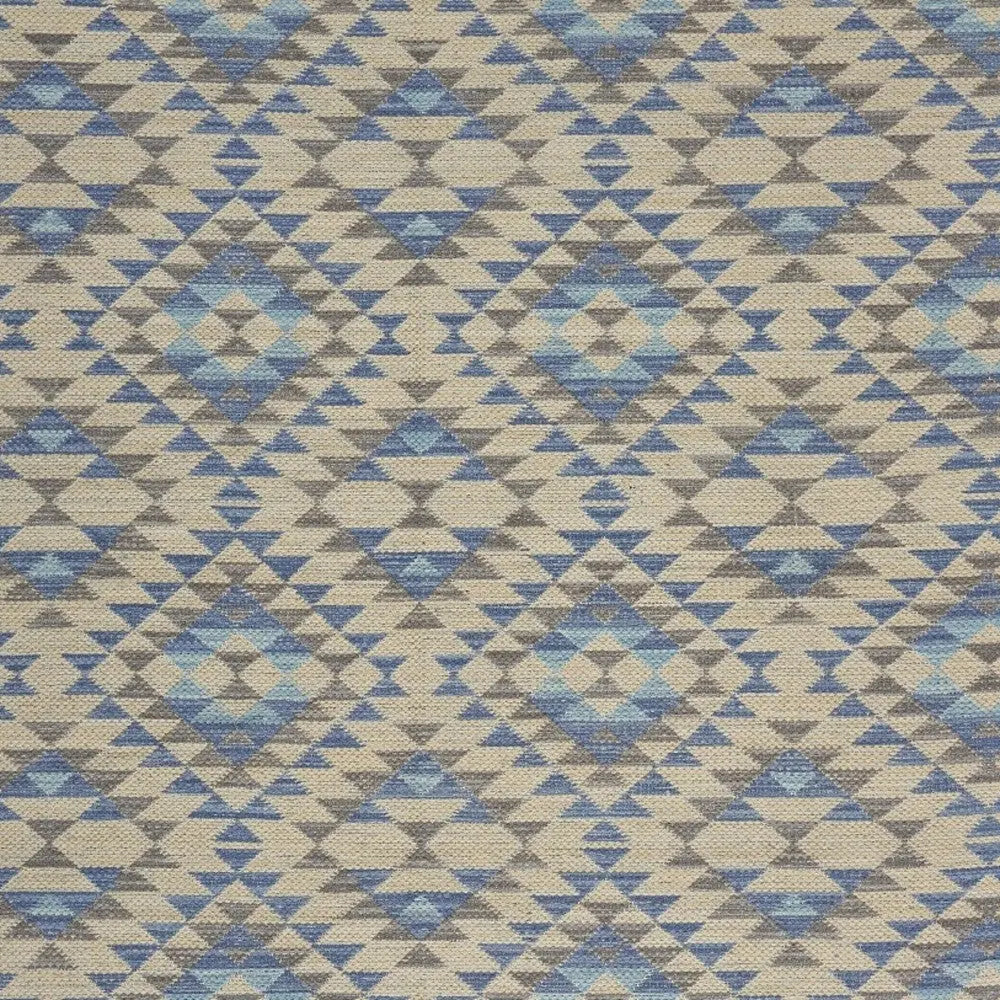 3' x 5' Blue Decorative Lattice Area Rug Homeroots