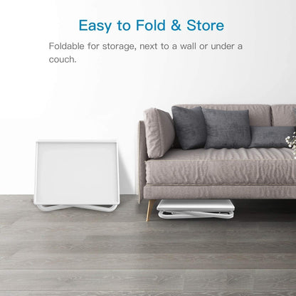 Adjustable TV Tray Table - TV Dinner Tray on Bed & Sofa, Comfortable Folding Table with 6 Height & 3 Tilt Angle Adjustments (White) ShipItFurniture