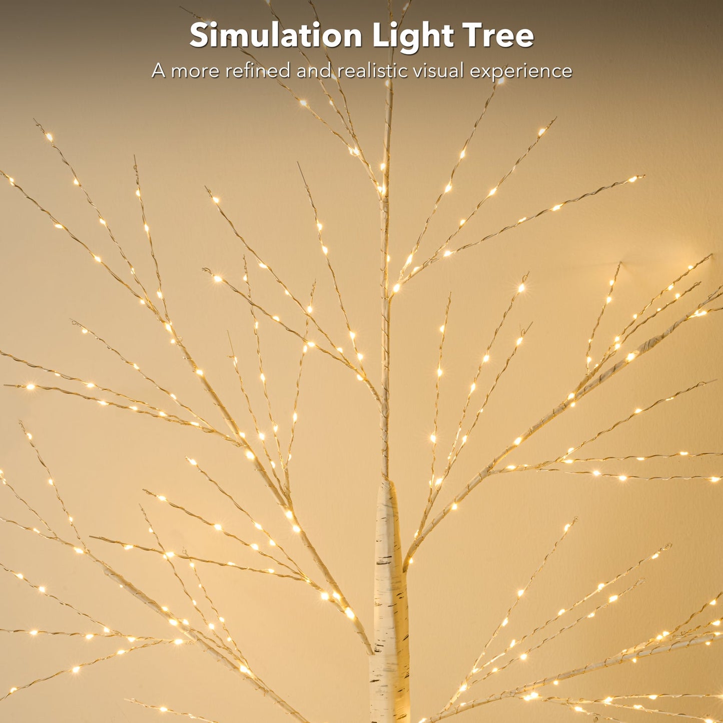 6FT Artificial Birch Tree With Light-3