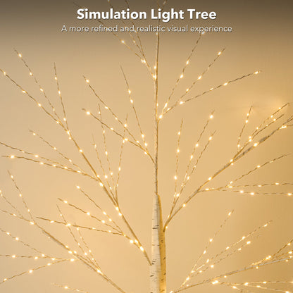 6FT Artificial Birch Tree With Light-3