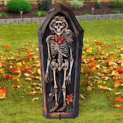 Halloween Skeleton Coffin Freestanding Decor - Halloween Garden Decor by G. Debrekht - Halloween Decor- 8652797F G. DeBrekht