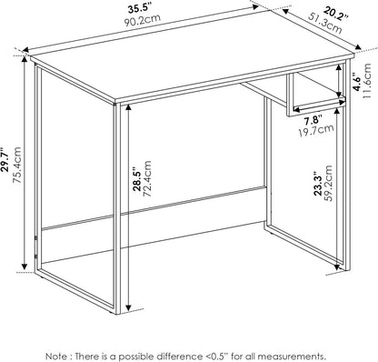 Moretti Lifestyle Study Desk, 35 Inches, Columbia Walnut-2