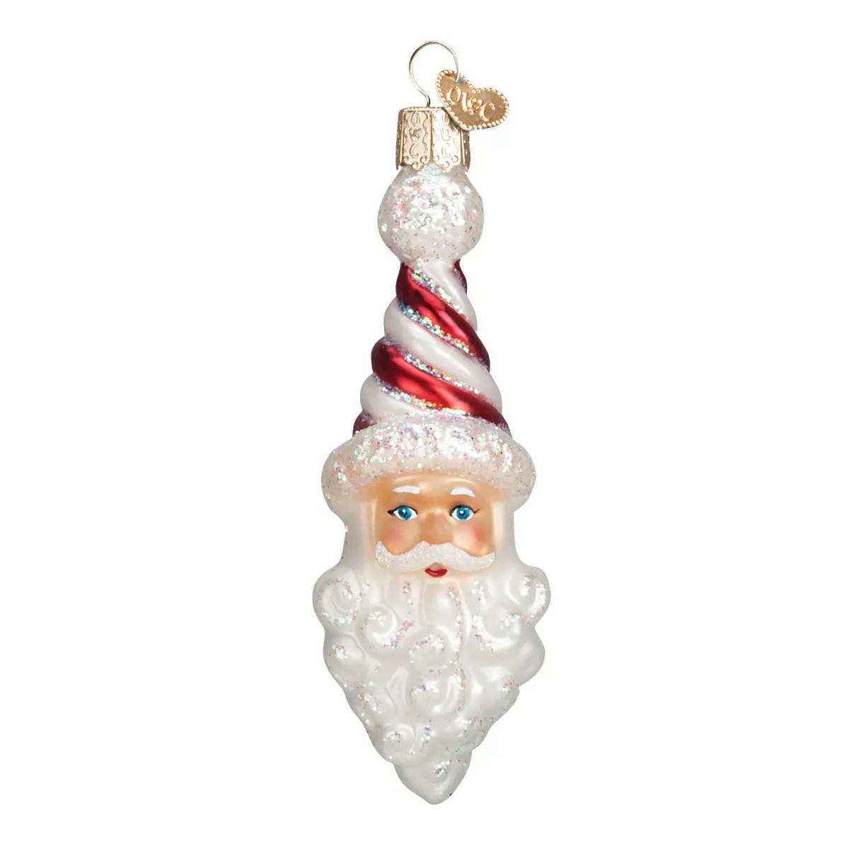 Peppermint Twist Santa Ornament Old World Christmas