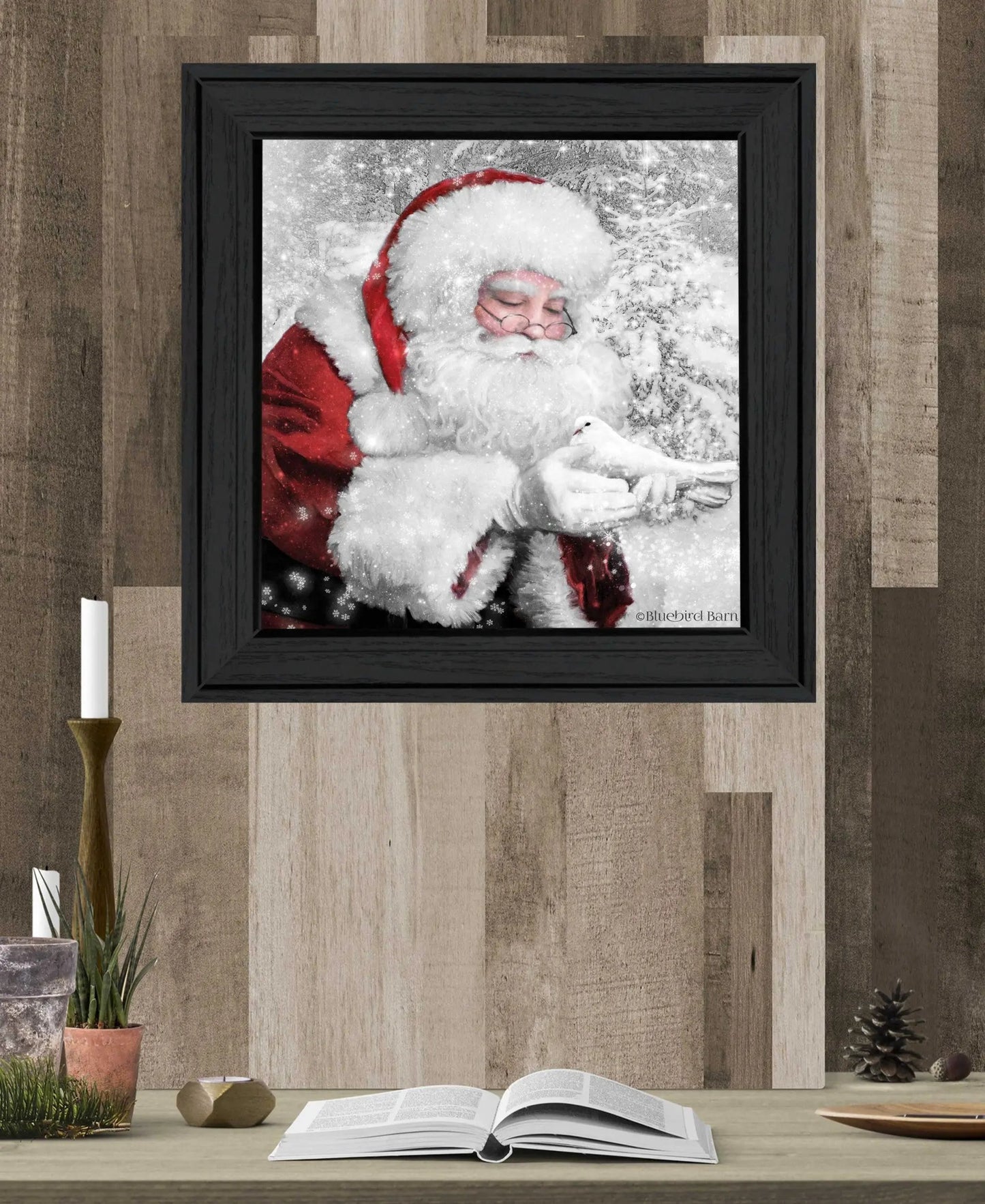 Santas Little Friends 4 Black Framed Print Wall Art Homeroots