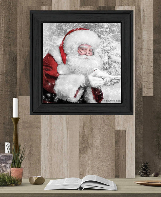Santas Little Friends 4 Black Framed Print Wall Art Homeroots