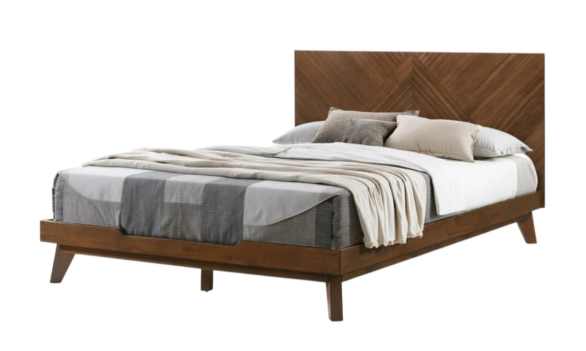 Brown Wood Queen Bed Frame Homeroots