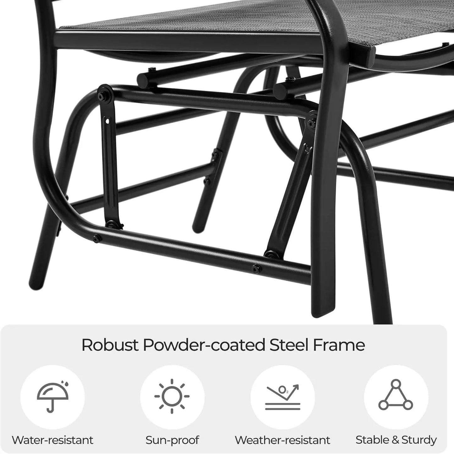 Outdoor Glider Chairs with Breathable Sling Fabric-4