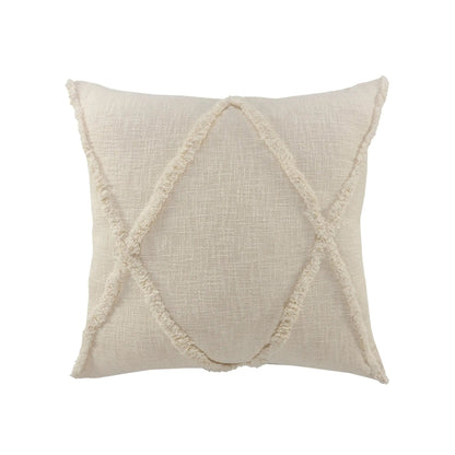 26" X 26" Ivory 100% Cotton Zippered Pillow Homeroots