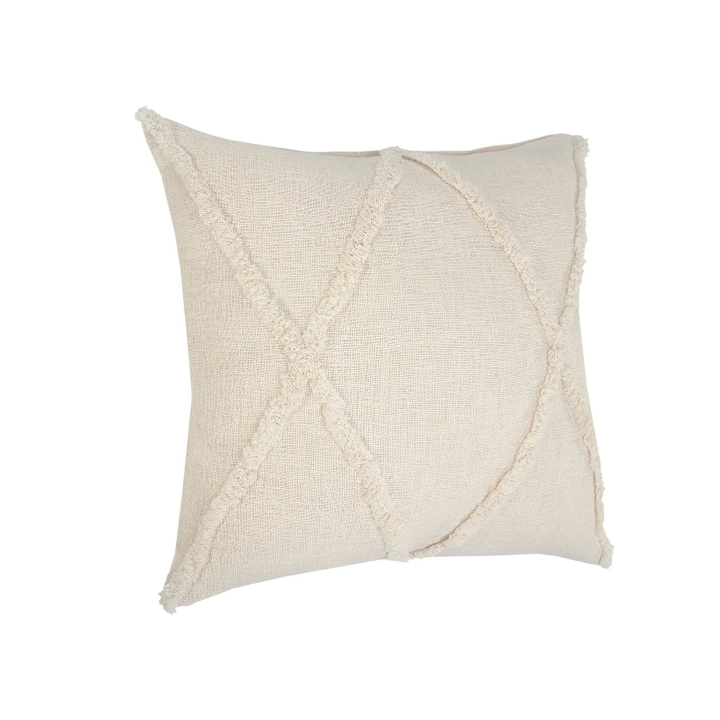26" X 26" Ivory 100% Cotton Zippered Pillow Homeroots