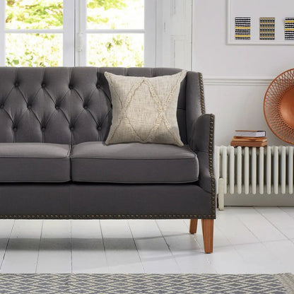 26" X 26" Ivory 100% Cotton Zippered Pillow Homeroots