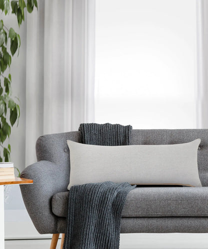 14" X 36" Light Gray Cotton Throw Pillow Homeroots