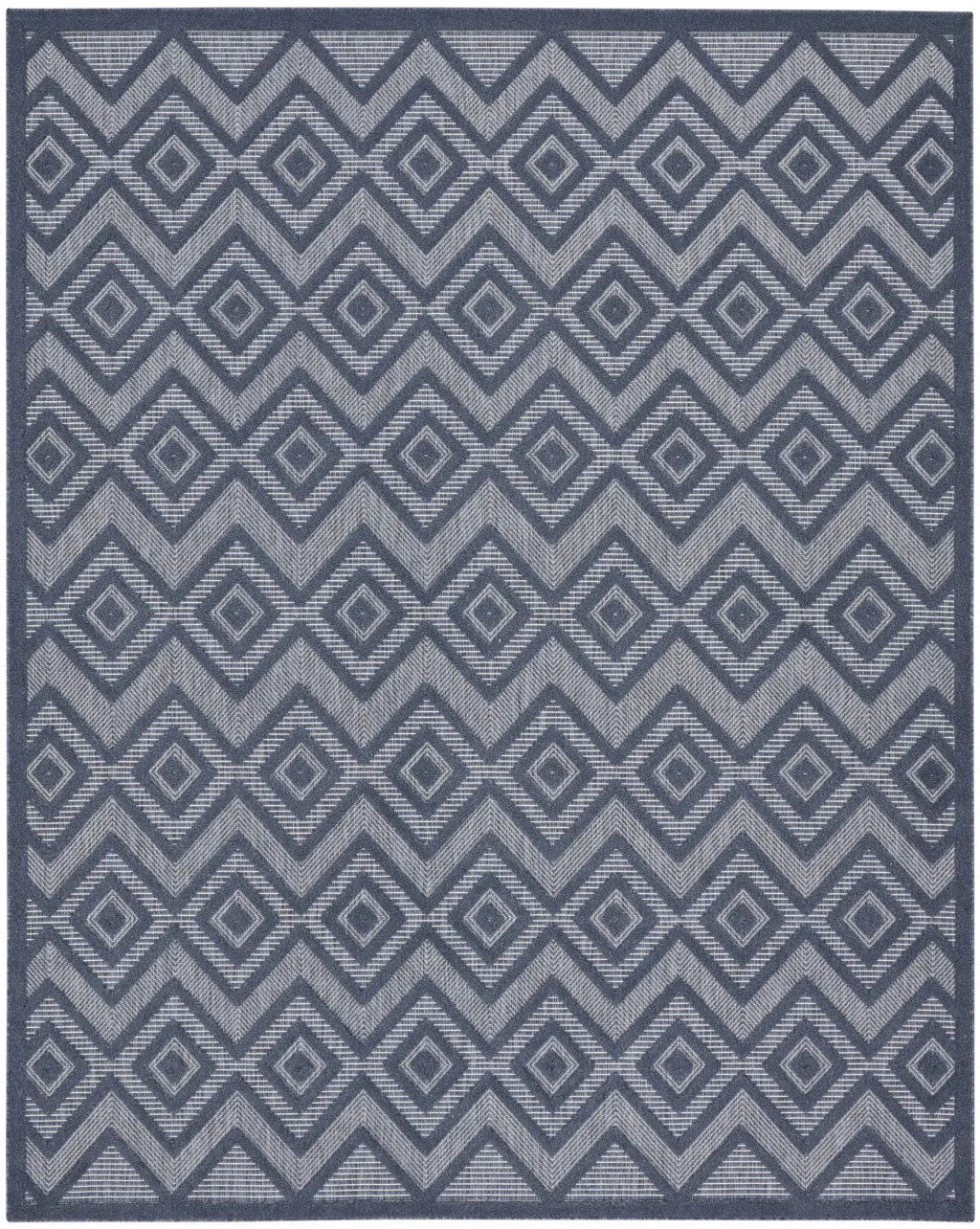 7' X 10' Navy Blue Indoor Outdoor Area Rug Homeroots