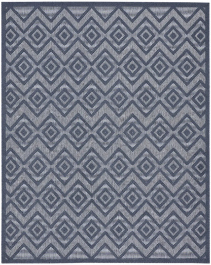 7' X 10' Navy Blue Indoor Outdoor Area Rug Homeroots