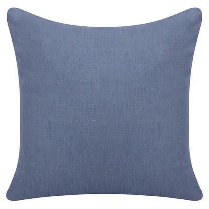 20" Blue Cotton Throw Pillow With Buttons Homeroots