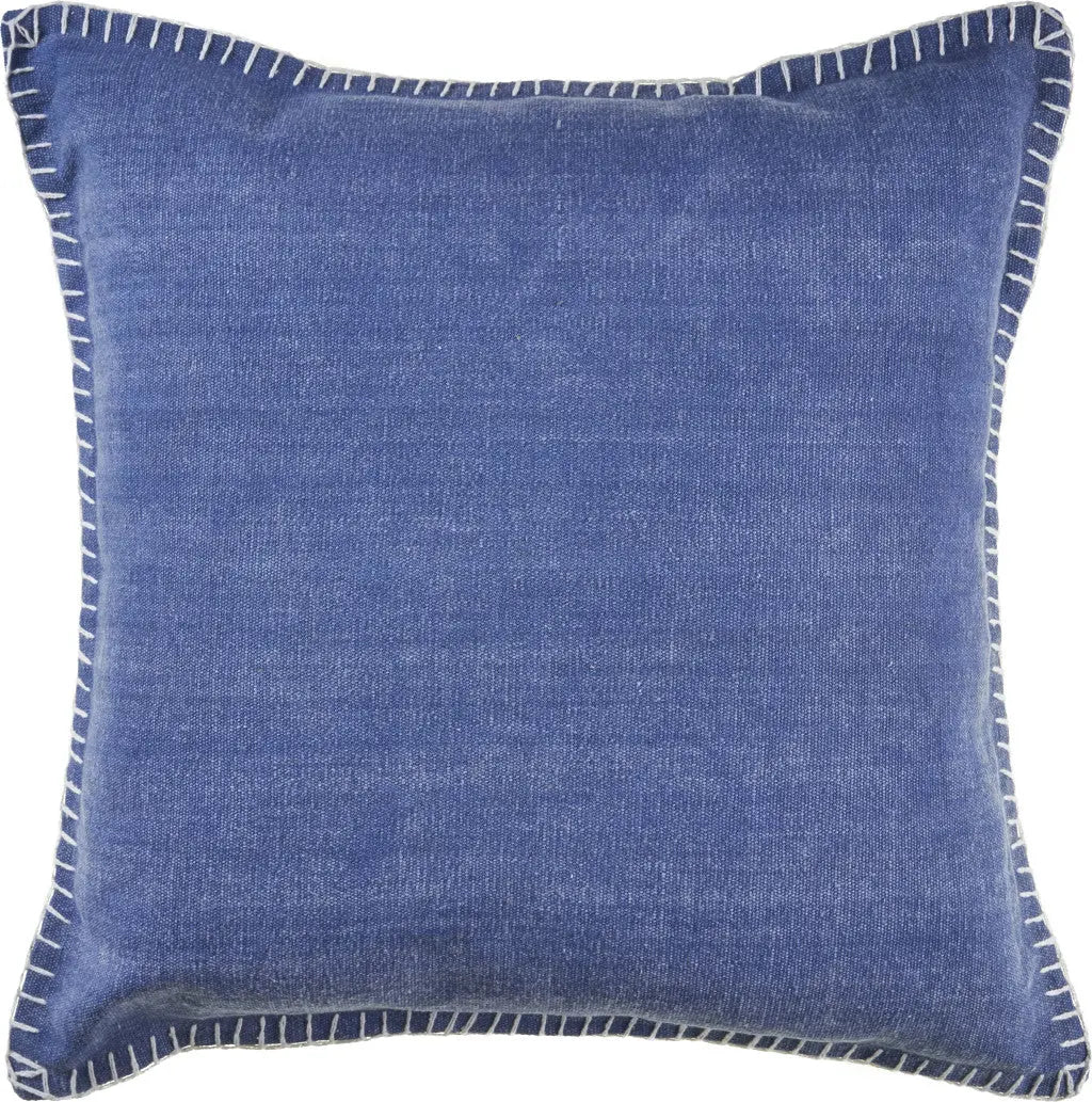 Set of Two Blue Cotton Throw Pillow Homeroots