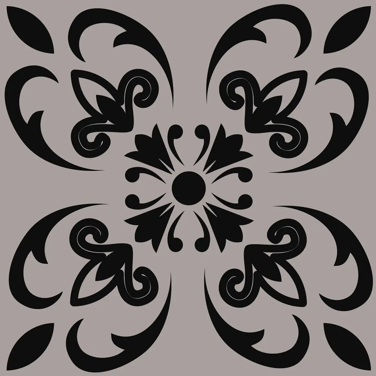 12" X 12" Black and White Orchid Peel and Stick Removable Tiles-7
