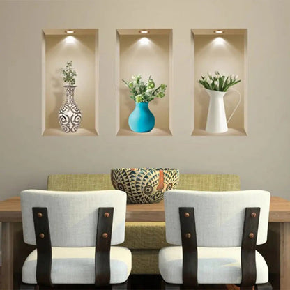 Set of Three Ada Faux Niche 3D Peel and Stick Wall Decals-5
