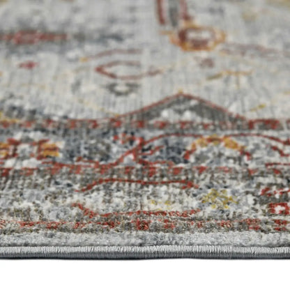 3' X 5' Gray Rust And Brown Medallion Area Rug Homeroots