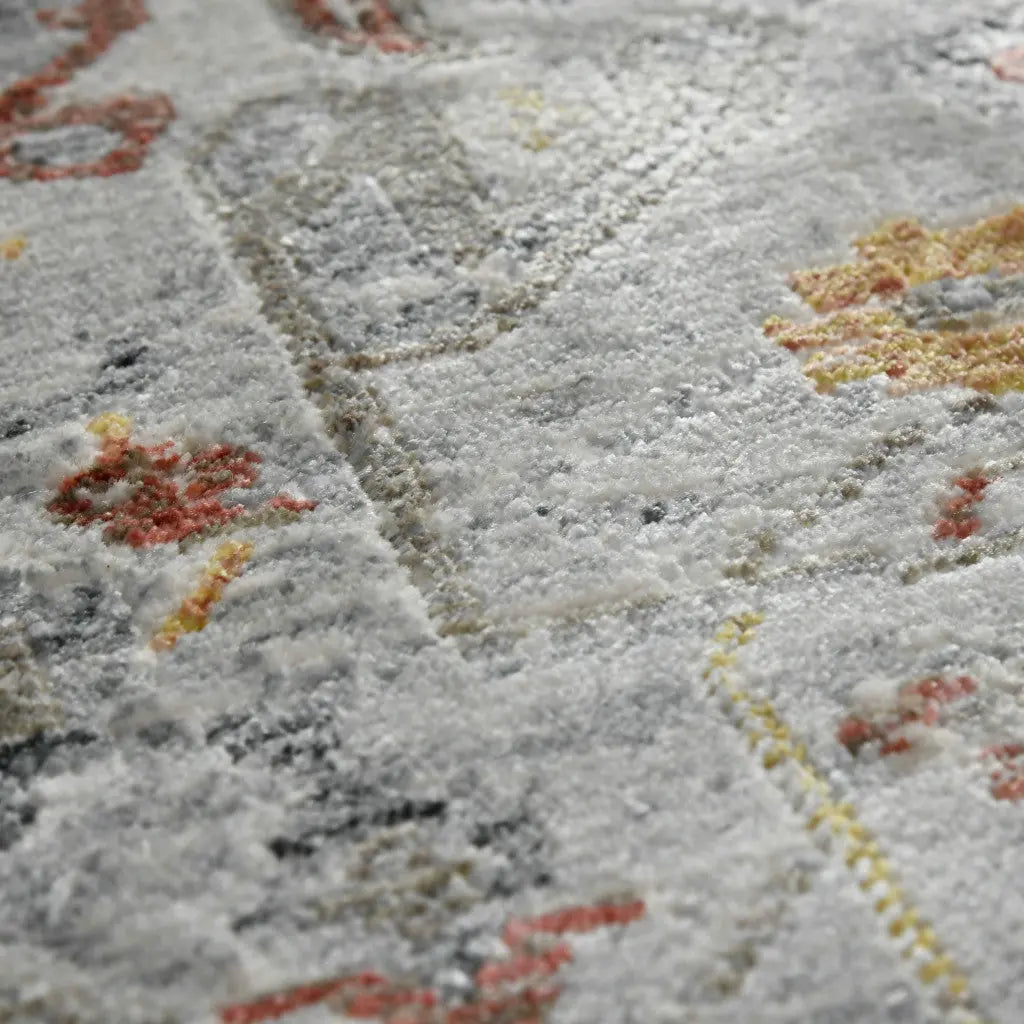 3' X 5' Gray Rust And Brown Medallion Area Rug Homeroots