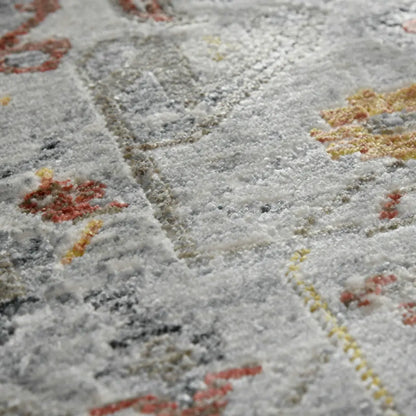 3' X 5' Gray Rust And Brown Medallion Area Rug Homeroots