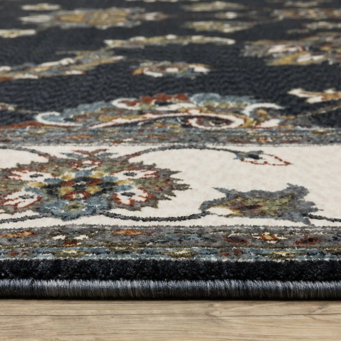 5' X 8' Ivory Oriental Area Rug With Fringe-4