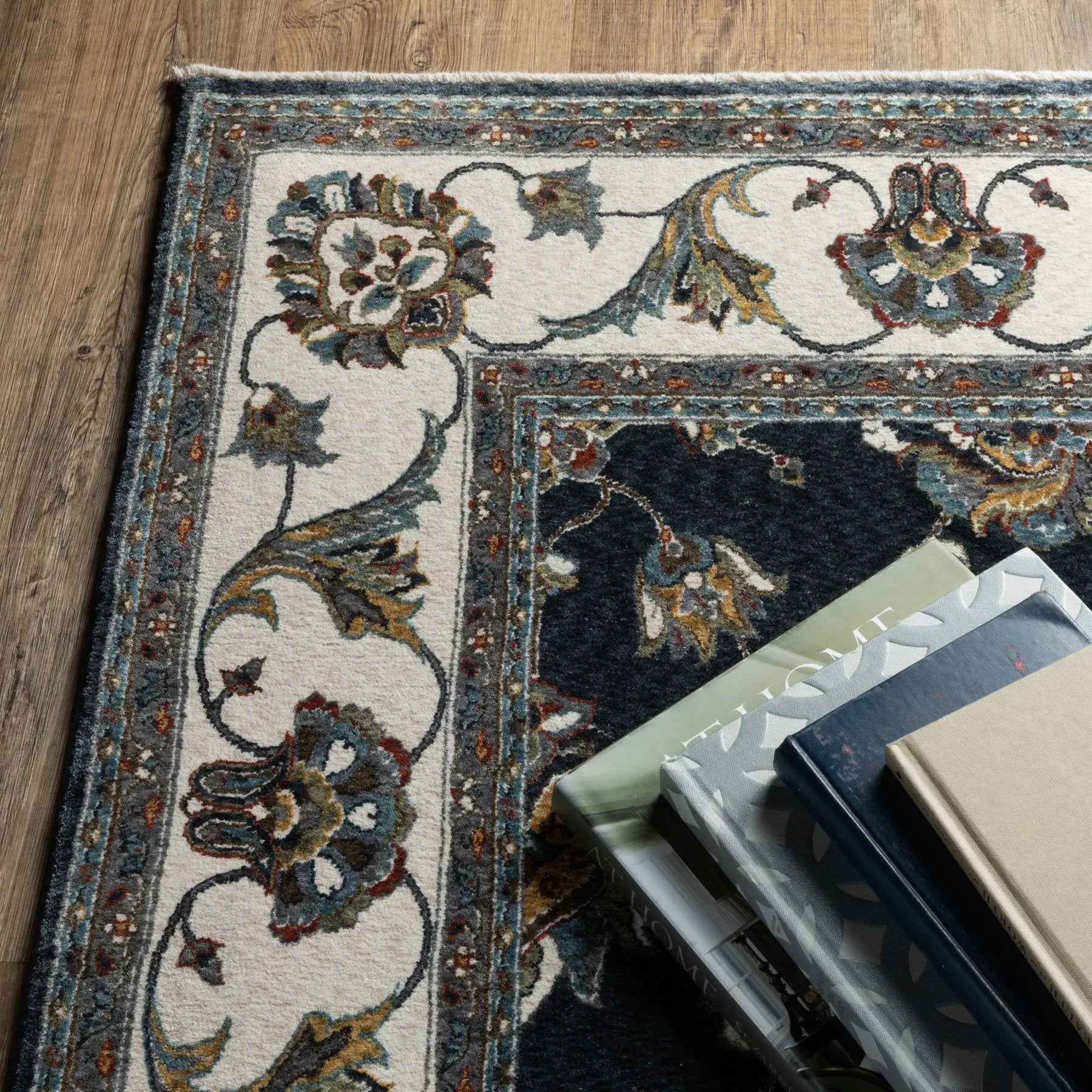 5' X 8' Ivory Oriental Area Rug With Fringe-6