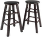 Element 2-Piece 24In Counter Stool Set, Espresso Finish, Solid Wood, Modern Design ShipItFurniture