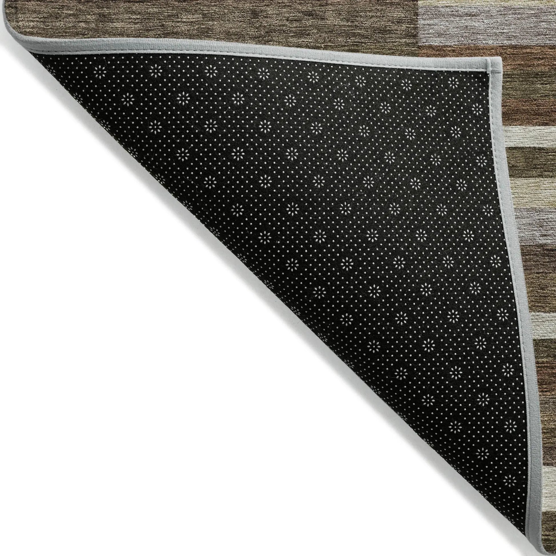 9' X 12' Brown Beige And Copper Striped Washable Indoor Outdoor Area Rug Homeroots