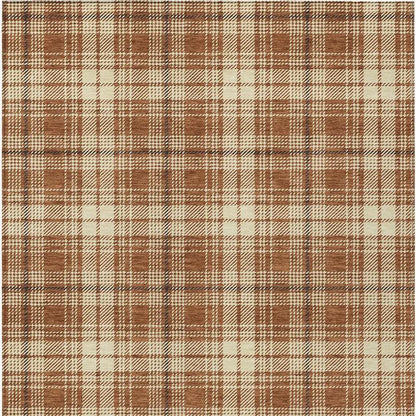 9' X 12' Brown Black And Beige Plaid Washable Indoor Outdoor Area Rug-6