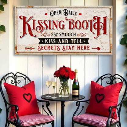 Vintage Rustic Kissing Booth Sign IV Tailored Canvases
