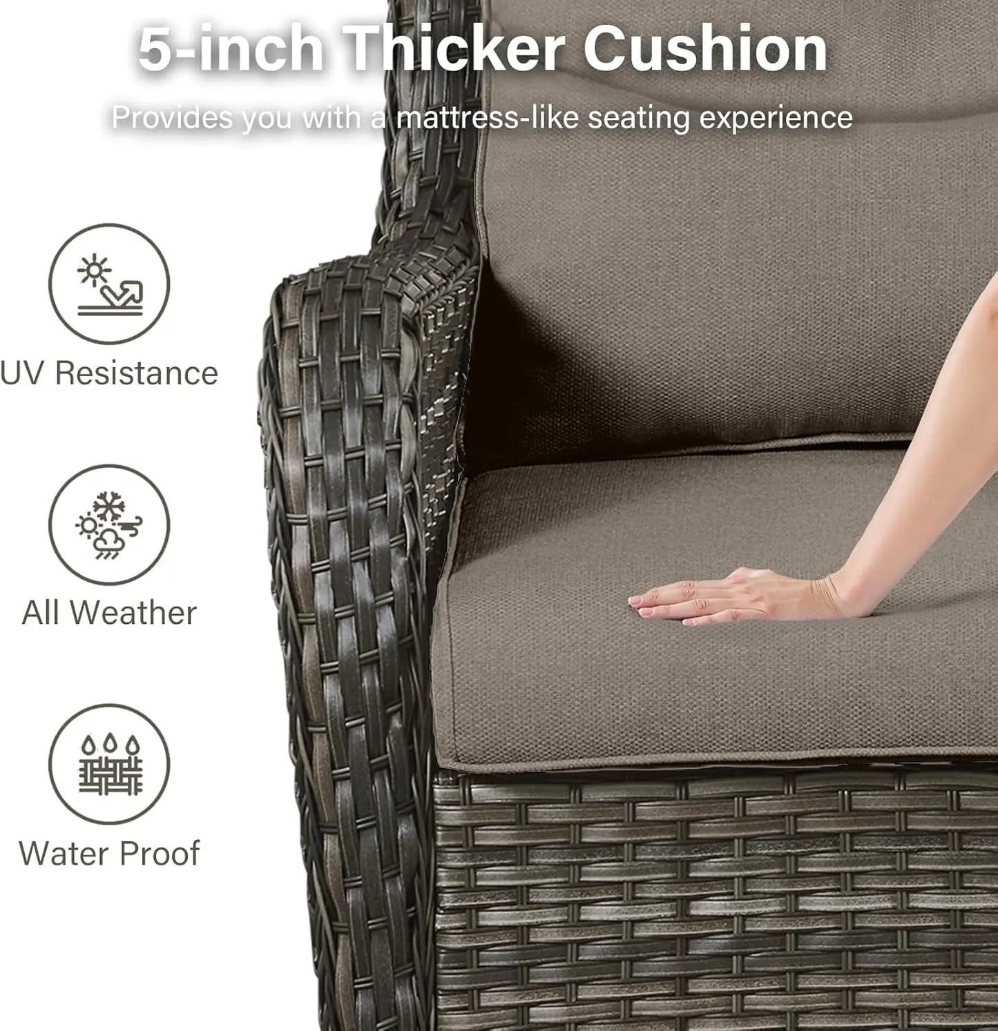 Comfortable Outdoor Swivel Rocker Patio Chairs Set-4