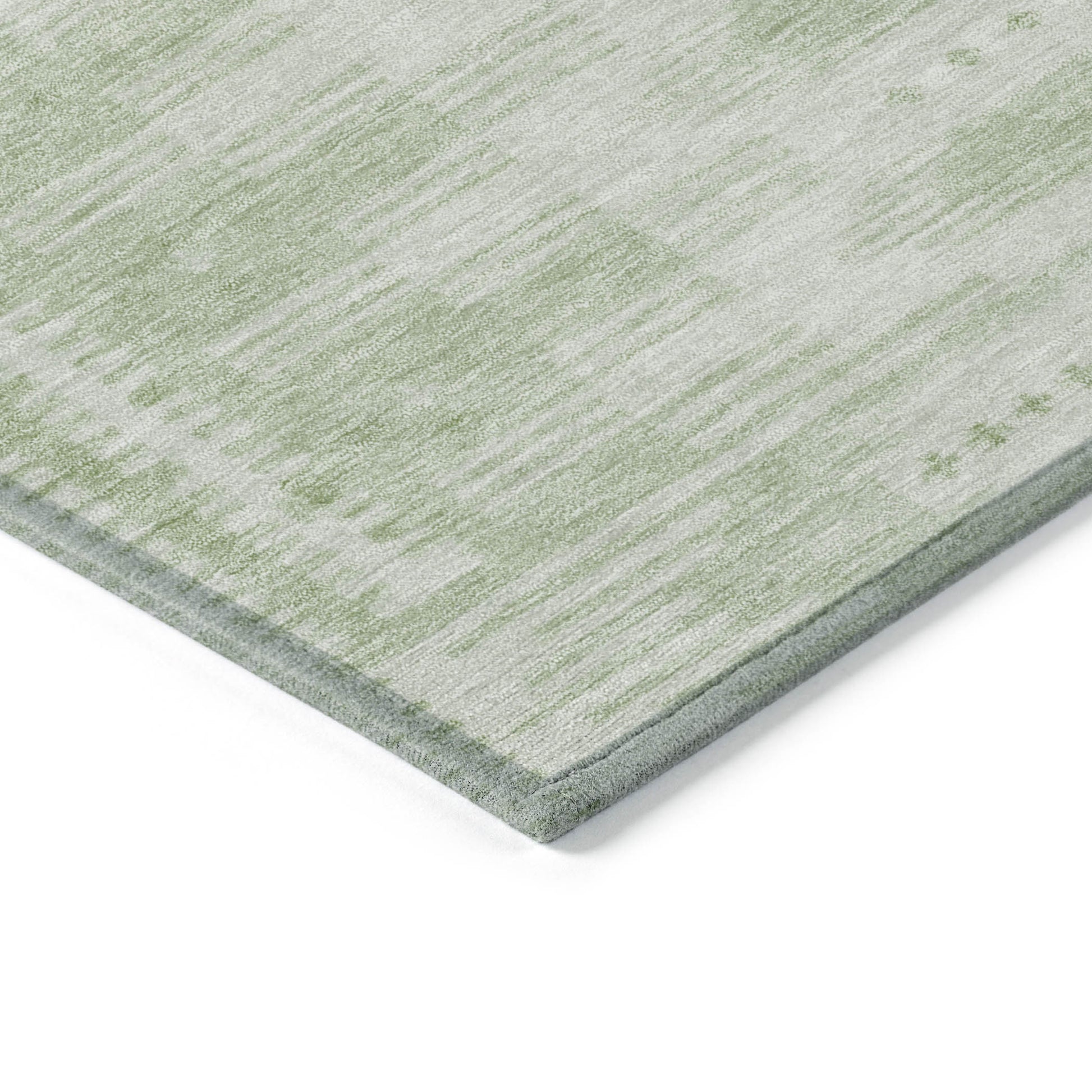 8' Sage And Ivory Round Geometric Washable Indoor Outdoor Area Rug Homeroots