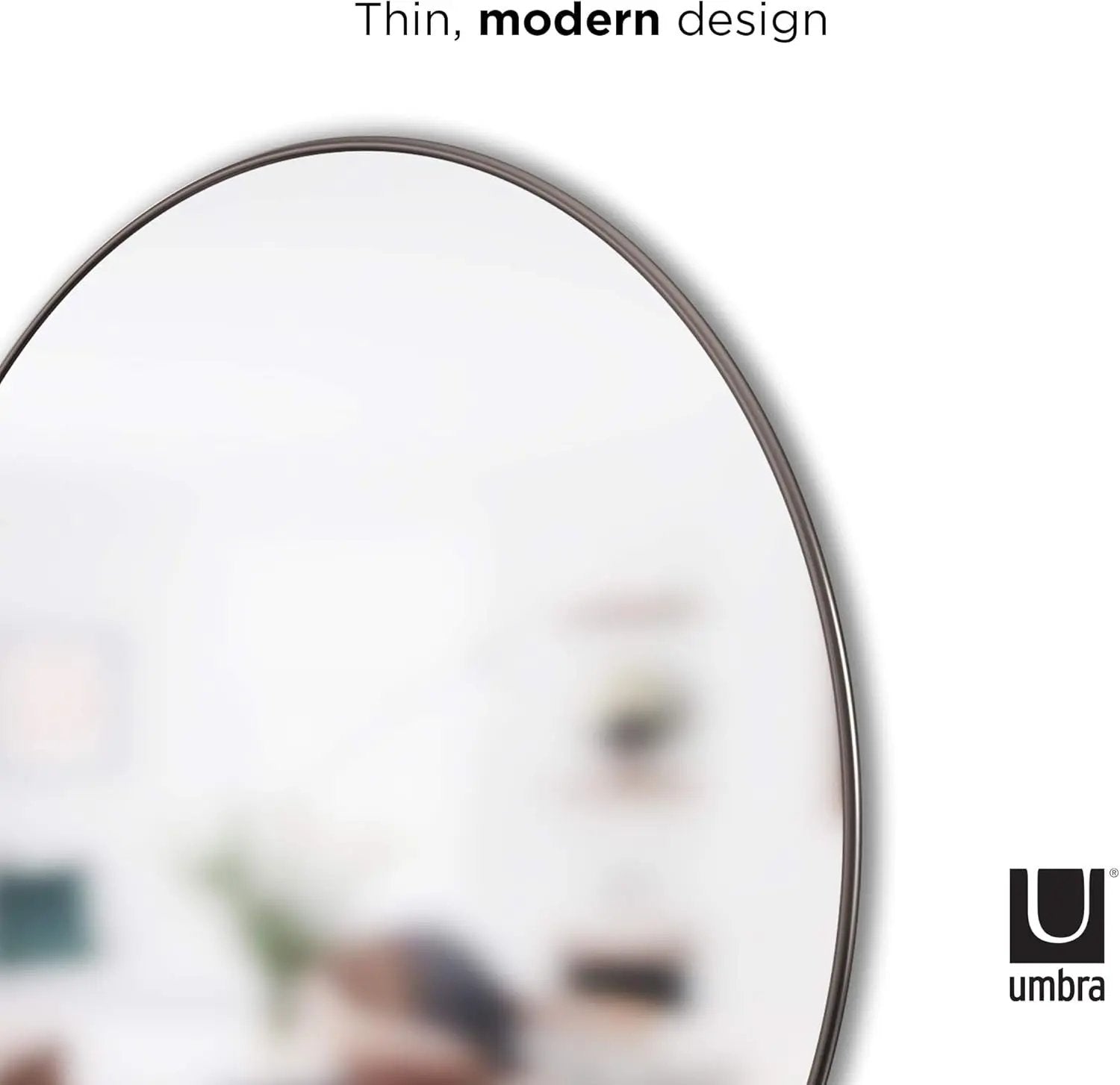 Hubba 34 Inch round Entryways, Washrooms, Living Rooms and More, Doubles as Wall Art, 34-Inch Circle Mirror, Titanium Finish-4