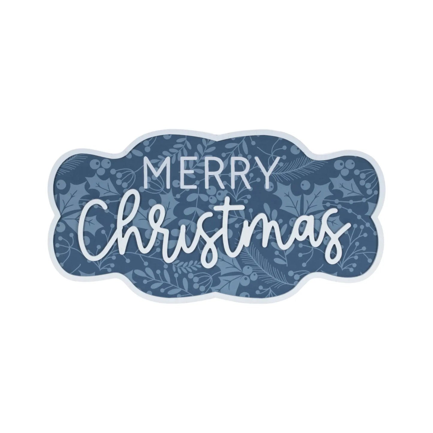 Set of Two Blue And White Christmas Home For The Holidays Wood Wall Decor-3